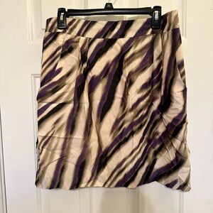 Ann Taylor Brown Purple Black Stripe Pattern Size 10
